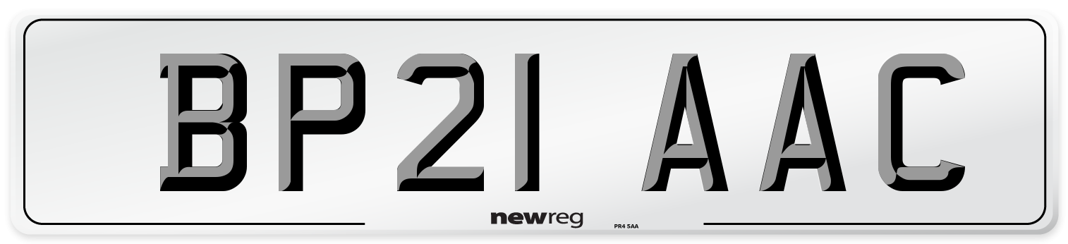 BP21 AAC Number Plate from New Reg